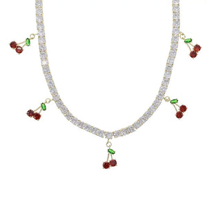Cherry Tennis Necklace