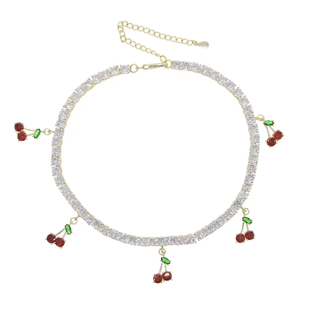 Cherry Tennis Necklace