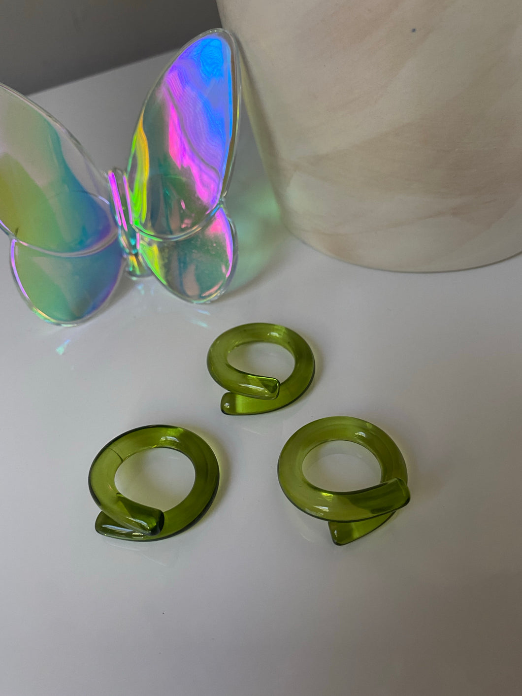 Green Swirl Acrylic Ring
